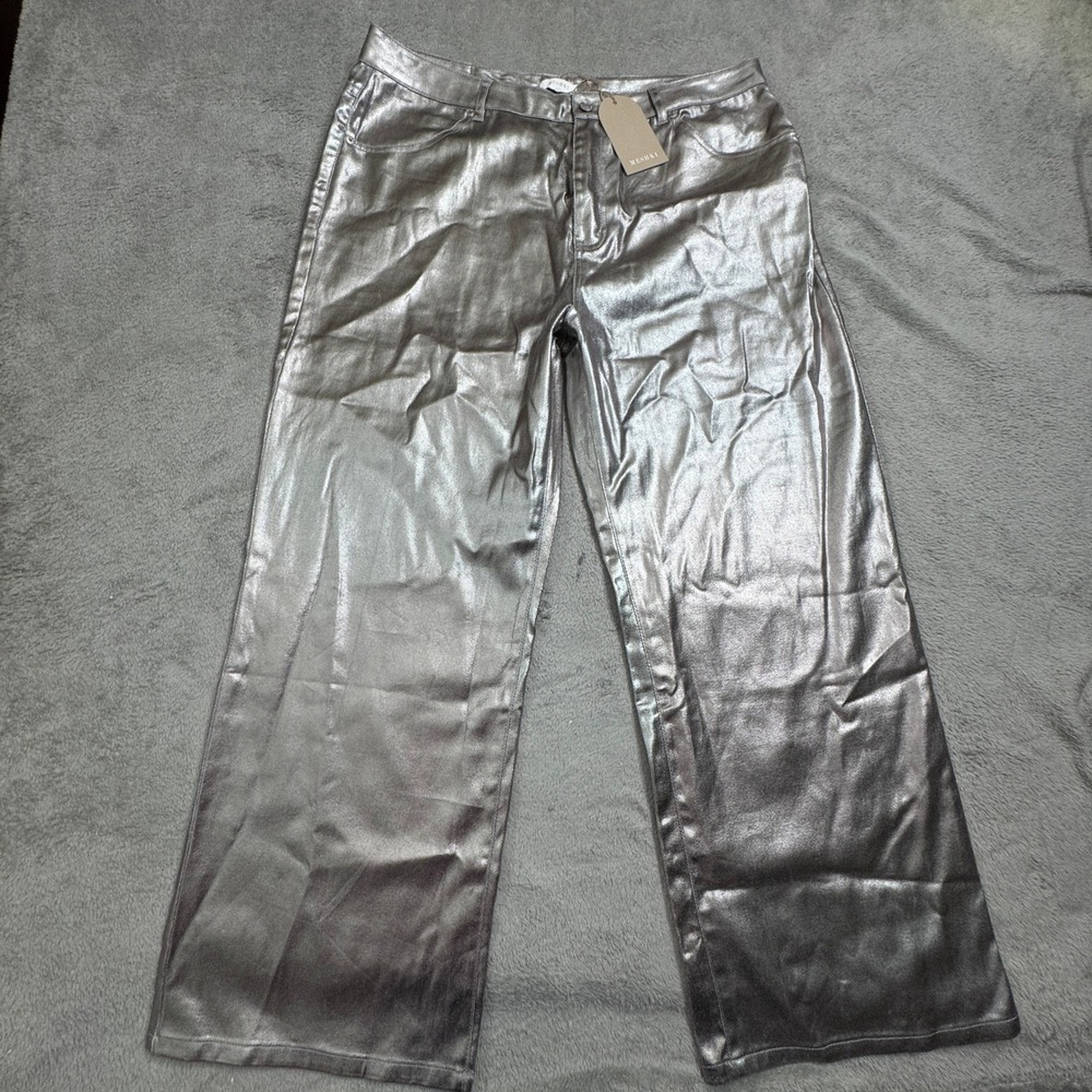 NWT Meshki Silver Women's Jeans‎ Size XXXL Wide Leg (W38in. x L29in.) BRAND NEW - Picture 3 of 14